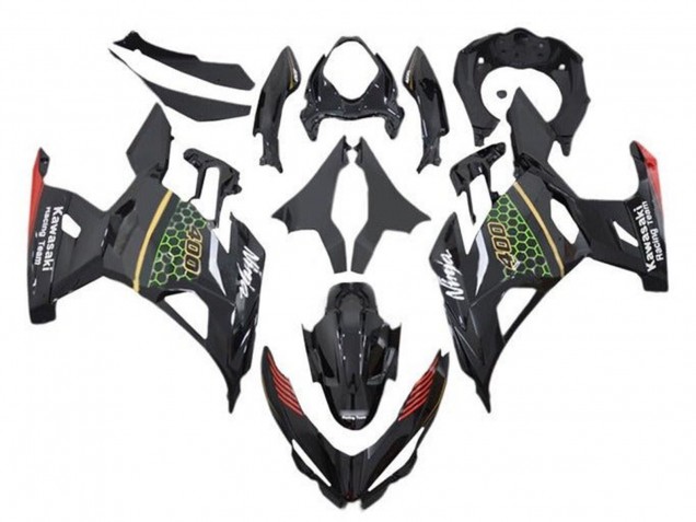 Billige Kawasaki Ninja 400 Motorrad Verkleidung 2018-2024 - Schwarz Grun Rot Gelb Waben