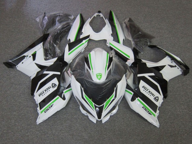 Billige Kawasaki Ninja 400 Motorrad Verkleidung 2018-2024 - Weiss Grun Schwarz Trick Star