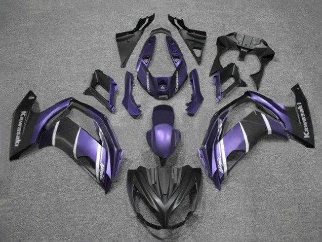 Billige Kawasaki Ninja 650 EX650 Motorrad Verkleidung 2012-2016 - Lila Silber Matt Schwarz