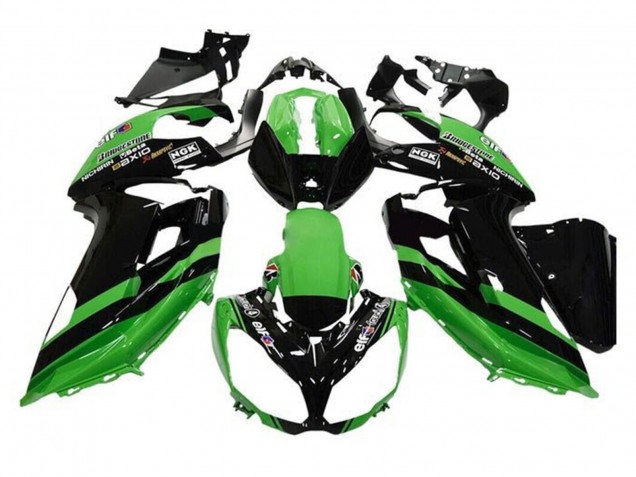 Billige Kawasaki Ninja 650 EX650 Motorrad Verkleidung 2012-2016 - Grun Schwarz Streifen