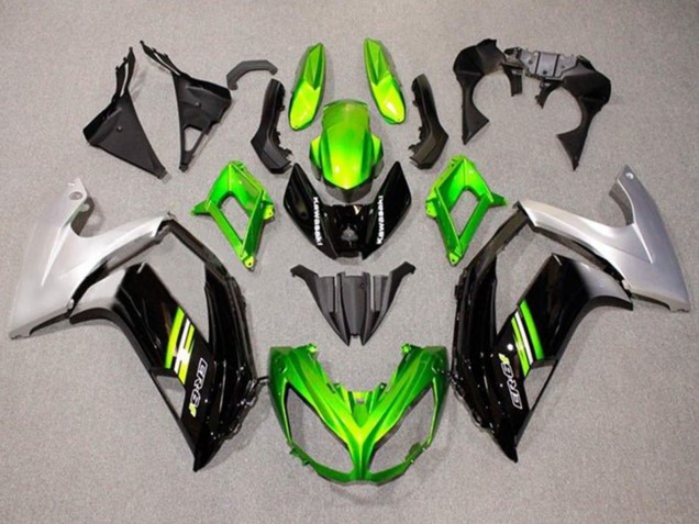 Billige Kawasaki Ninja ER6F Motorrad Verkleidung 2012-2014 - Grun Schwarz Silber