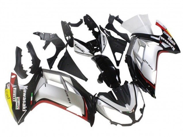 Billige Kawasaki Ninja ER6F Motorrad Verkleidung 2012-2014 - Silber Schwarz Rot Gelb