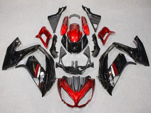 Billige Kawasaki Ninja 650 EX650 Motorrad Verkleidung 2012-2016 - Rot Glanzendes Schwarz