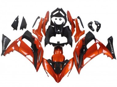 Billige Kawasaki Ninja 650 EX650 Motorrad Verkleidung 2017-2019 - Orange Matt Schwarz