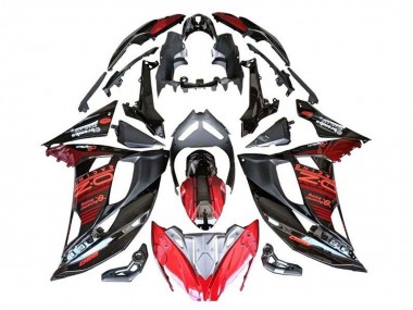 Billige Kawasaki Ninja 650 EX650 Motorrad Verkleidung 2017-2019 - Rot Schwarz Silber