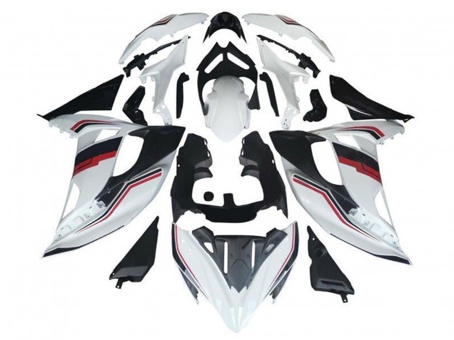 Billige Kawasaki Ninja 650 EX650 Motorrad Verkleidung 2017-2019 - Weiss Rot Schwarz Streifen