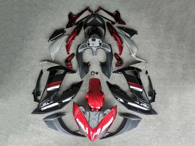 Billige Kawasaki Ninja 650 EX650 Motorrad Verkleidung 2017-2019 - Rot Schwarz Weiss