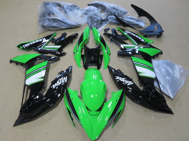 Billige Kawasaki Ninja 650 EX650 Motorrad Verkleidung 2017-2019 - Grun Weiss Glanzendes Schwarz