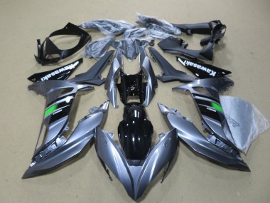 Billige Kawasaki Ninja 650 EX650 Motorrad Verkleidung 2017-2019 - Glanzendes Grau Grun Schwarz Weiss
