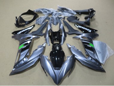 Billige Kawasaki Ninja 650 EX650 Motorrad Verkleidung 2017-2019 - Glanzendes Grau Grun Schwarz Weiss