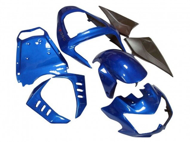 Billige Kawasaki Z1000 Motorrad Verkleidung 2003-2006 - Blau Matt Schwarz