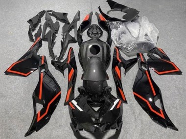 Billige Kawasaki ZX25R ZX-25R Motorrad Verkleidung 2019-2025 - Schwarz Kunstkohlefaser Rot