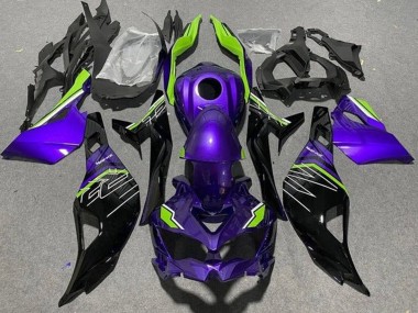 Billige Kawasaki ZX25R ZX-25R Motorrad Verkleidung 2019-2025 - Lila Grun Glanzendes Schwarz