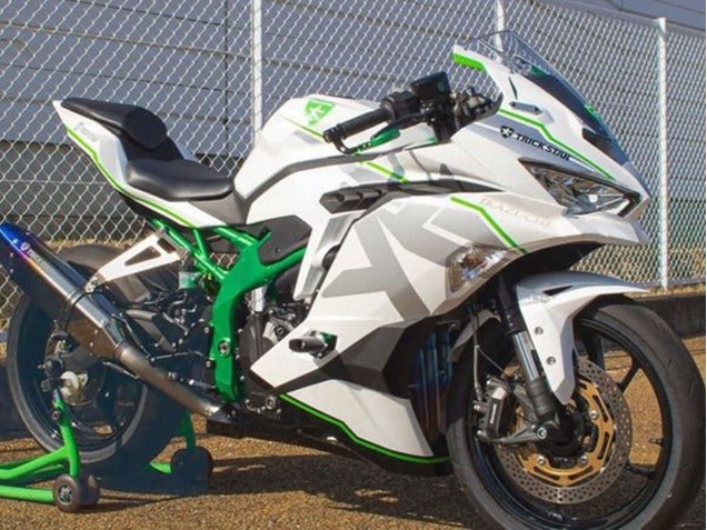 Billige Kawasaki ZX25R ZX-25R Motorrad Verkleidung 2019-2025 - Weiss Silber Grun