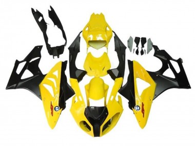 Billige BMW S1000RR Motorrad Verkleidung 2009-2014 - Gelb Matt Schwarz