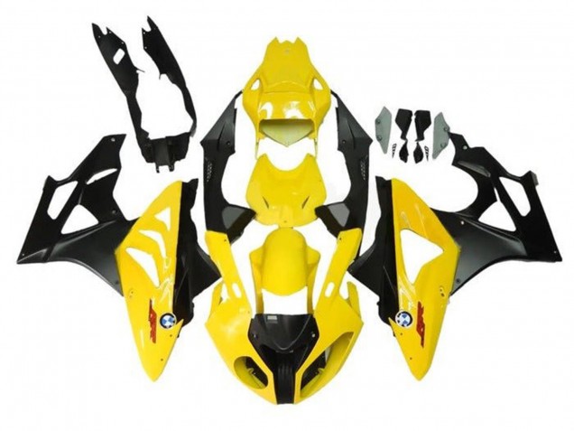 Billige BMW S1000RR Motorrad Verkleidung 2009-2014 - Gelb Matt Schwarz