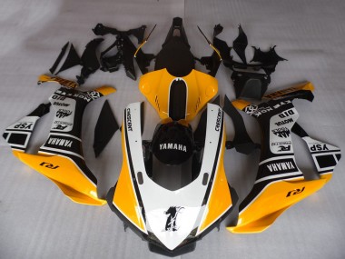 Billige Yamaha YZF R1 Motorrad Verkleidung 2015-2019 - Orange Weiss Schwarz Motul YSP