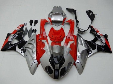 Billige BMW S1000RR Motorrad Verkleidung 2009-2014 - Silber Rot Schwarz