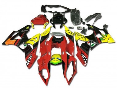 Billige BMW S1000RR Motorrad Verkleidung 2009-2014 - Gelb Rot Schwarz Hai