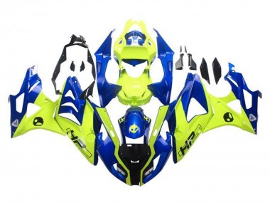 Billige BMW S1000RR Motorrad Verkleidung 2009-2014 - Blau Gelb HP