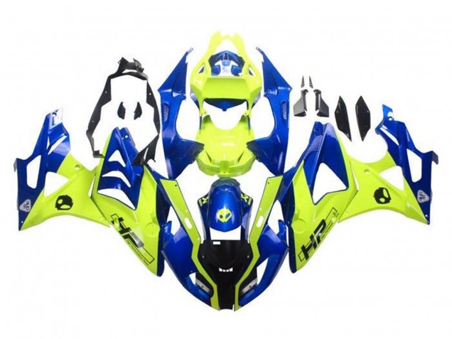 Billige BMW S1000RR Motorrad Verkleidung 2009-2014 - Blau Gelb HP