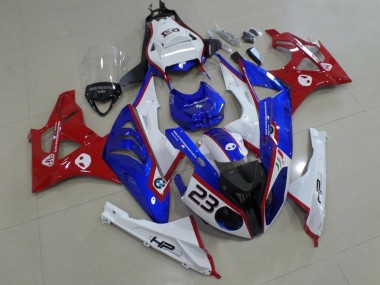 Billige BMW S1000RR Motorrad Verkleidung 2009-2014 - Weiss Rot Blau HP