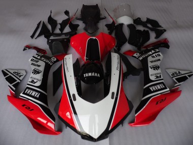 Billige Yamaha YZF R1 Motorrad Verkleidung 2015-2019 - Weiss Rot Schwarz Motul YSP