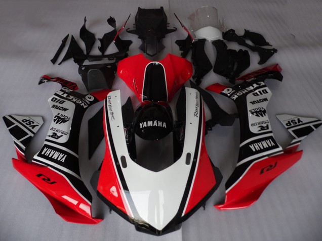 Billige Yamaha YZF R1 Motorrad Verkleidung 2015-2019 - Weiss Rot Schwarz Motul YSP