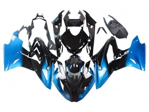 Billige BMW S1000RR Motorrad Verkleidung 2015-2016 - Blau Glanzendes Schwarz