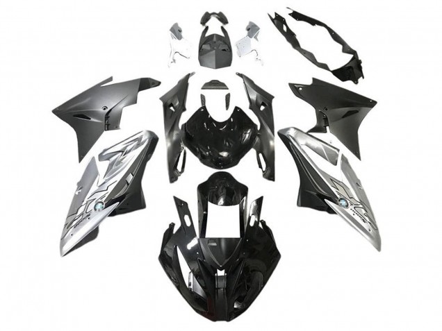 Billige BMW S1000RR Motorrad Verkleidung 2015-2016 - Silber Glanzendes Schwarz Matt Schwarz