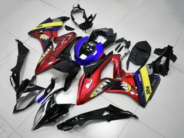 Billige BMW S1000RR Motorrad Verkleidung 2015-2016 - Blau Rot Gelb Schwarz Hai