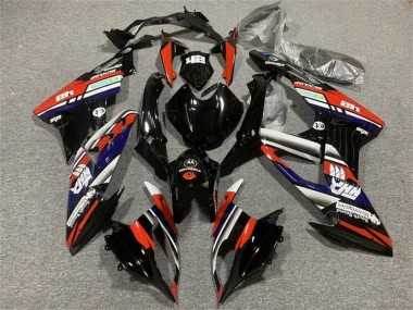 Billige BMW S1000RR Motorrad Verkleidung 2015-2016 - Weiss Rot Blau Glanzendes Schwarz Streifen