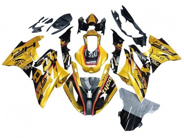 Billige BMW S1000RR Motorrad Verkleidung 2015-2016 - Gold Schwarz Tyco