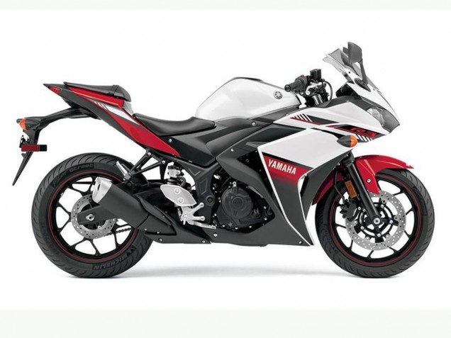 Billige Yamaha YZF R3 Motorrad Verkleidung 2015-2018 - Weiss Rot Schwarz