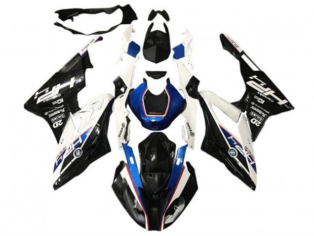 Billige BMW S1000RR Motorrad Verkleidung 2017-2018 - Weiss Blau Glanzendes Schwarz HP