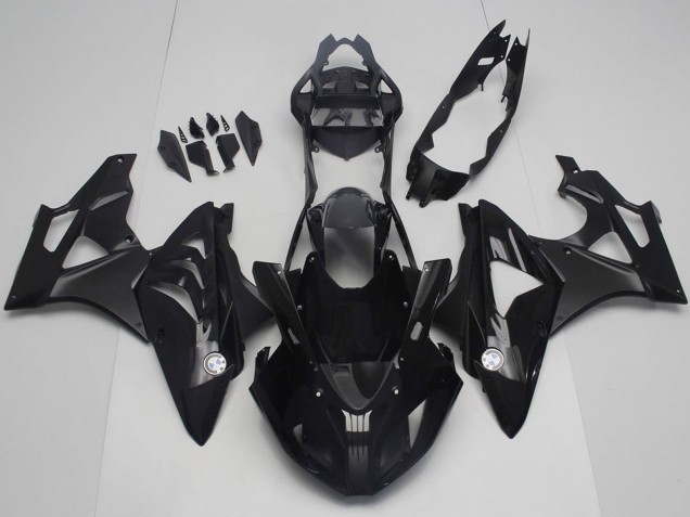 Billige BMW S1000RR Motorrad Verkleidung 2017-2018 - Glanzendes Schwarz Matt Schwarz