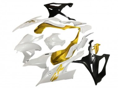 Billige BMW S1000RR Motorrad Verkleidung 2019-2022 - Weiss Gold Matt Schwarz
