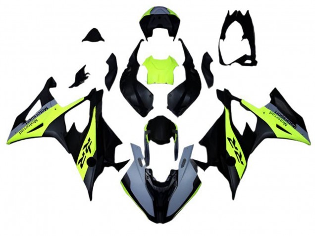 Billige BMW S1000RR Motorrad Verkleidung 2019-2022 - Matt Schwarz Grau Neon Gelb