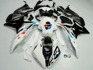 Billige BMW S1000RR Motorrad Verkleidung 2023-2024 - Weiss Hellblau Rot Glanzendes Schwarz