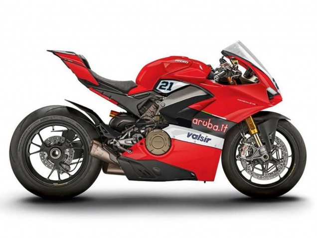 Billige Ducati Panigale V4 V4S Motorrad Verkleidung 2018-2019 - Rot Schwarz Weiss Valsir