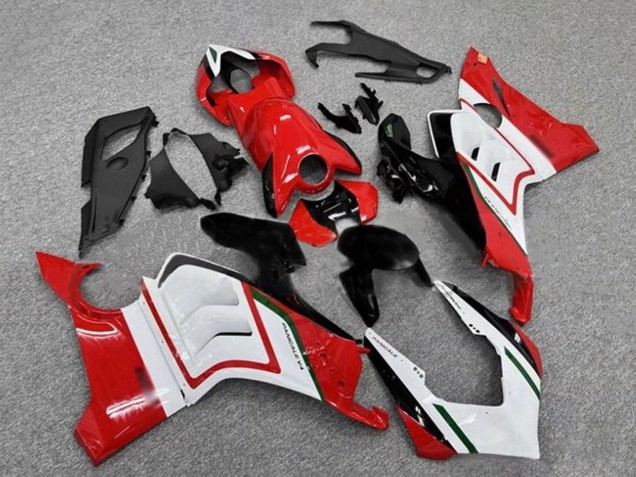 Billige Ducati Panigale V4 V4S Motorrad Verkleidung 2020-2021 - Weiss Rot Glanzendes Schwarz Grun