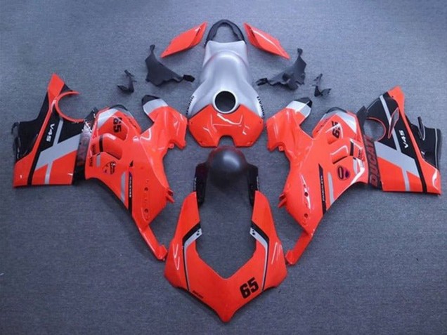 Billige Ducati Panigale V4 V4S Motorrad Verkleidung 2020-2021 - Silber Rot Matt Schwarz Streifen 65