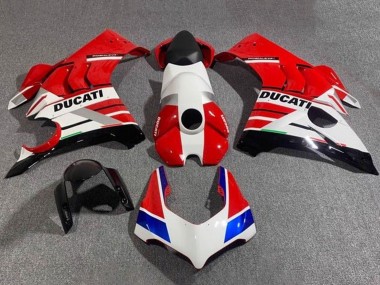 Billige Ducati Panigale V4 V4S Motorrad Verkleidung 2020-2021 - Weiss Rot Blau Glanzendes Schwarz