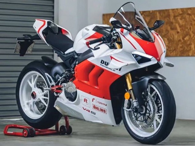 Billige Ducati Panigale V4 V4S Motorrad Verkleidung 2020-2021 - Weiss Rot