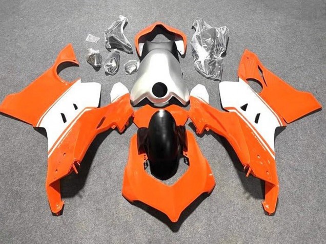 Billige Ducati Panigale V4 V4S Motorrad Verkleidung 2020-2021 - Weiss Silber Orange