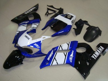 Billige Yamaha YZF R6 Motorrad Verkleidung 1998-2002 - Weiss Blau Glanzendes Schwarz Champions