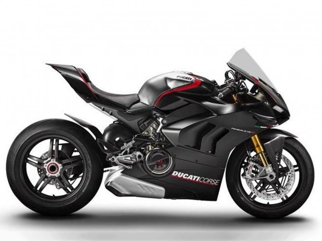 Billige Ducati Panigale V4 V4S Motorrad Verkleidung 2020-2021 - Silber Rot Glanzendes Schwarz Corse