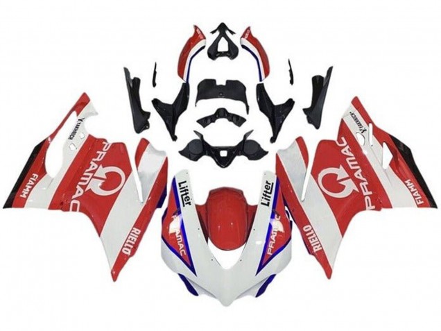 Billige Ducati 959/1299 Motorrad Verkleidung 2015-2020 - Weiss Rot Blau Pramac