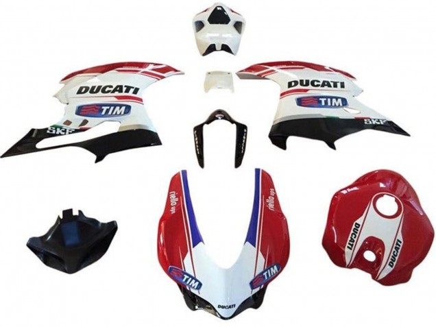 Billige Ducati 959/1299 Motorrad Verkleidung 2015-2020 - Weiss Rot Blau Glanzendes Schwarz Tim