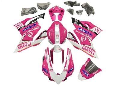 Billige Ducati Panigale 899/1199 Motorrad Verkleidung 2011-2014 - Rosa Weiss Glanzendes Schwarz Fiamm